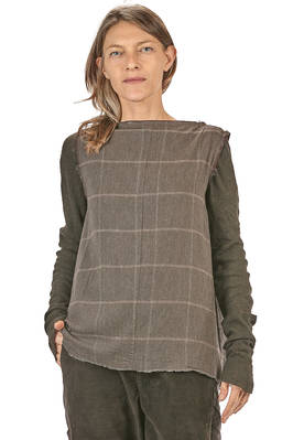 hip length flared top in wool, viscose, polyamide, elastane and cupro  - 163