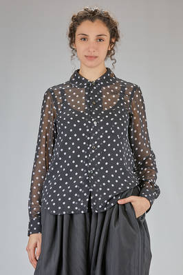 light shirt in polyester georgette with little polka dot  - 157