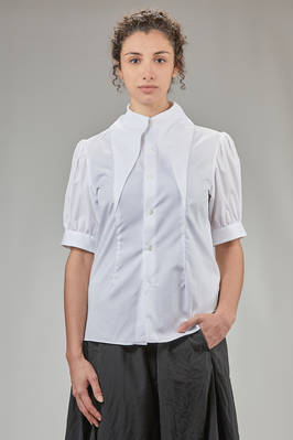 poplin cotton shirt with short sleeves  - 381