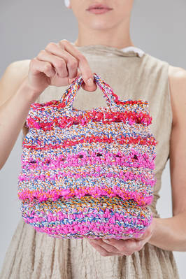 Small multicolor linen and cotton crochet bag  - 195