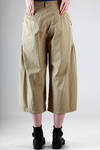 wide trousers in cotton canvas with side braid band in contrasting color - ZUCCA 