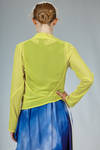 hip length asymmetric cardigan, in cotton georgette - MARIA CALDERARA 