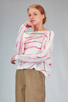 maglia al fianco, ampia, in maglia rasata di lino e poliammide stampata - F-CASHMERE by FISSORE 