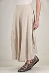 wide long skirt in washed flamed linen - FORME D' EXPRESSION 