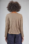 relaxed hip-length sweatshirt in crinkled cotton and steel knit on a cotton knit base - MJ WATSON 