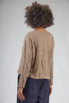 relaxed hip-length sweatshirt in crinkled cotton and steel knit on a cotton knit base - MJ WATSON 