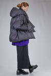 wide hip-length down jacket in matte nylon taffeta - DANIELA GREGIS 