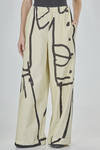 wide pants in printed cotton velvet - DANIELA GREGIS 
