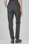wide striped pants in smooth velvet in washed cotton and elastane - ALBUM DI FAMIGLIA 