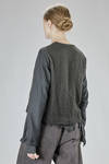 hip-length shirt-jacket in washed wool and cashmere gauze and washed wool and cashmere canvas - ATELIER SUPPAN 