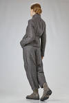 fitted hip-length jacket in crinkled virgin wool, viscose, and silk tweed - FORME D' EXPRESSION 