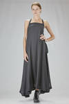 long and wide dress in wool and polyamide gauze, lined with silk twill - MARC LE BIHAN 