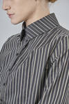camicia asciutta e asimmetrica in popeline di cotone e seta a righe verticali - MARC LE BIHAN 