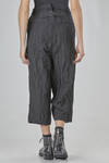 wide and short pinstripe pants in cotton, polyamide, and metal chevron - MARC LE BIHAN 