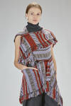 tunica asimmetrica, lunga e asciutta, in maglia jacquard di lana, mohair, nylon e acrilico multicolor - NOIR KEI NINOMIYA 