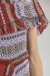 asymmetric, long, and fitted tunic in multicolor wool, mohair, nylon, and acrylic jacquard knit - NOIR KEI NINOMIYA 