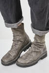 high ankle boot in faded cowhide leather - SHOTO 