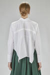 wide hip-length shirt, in cotton and polyurethane poplin - DAWEI 
