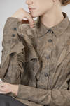 long and asymmetric shirt in hand-dyed cotton jacquard gauze - WEN PAN 