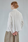 camicia al fianco, ampia, in tela leggera di lino, cotone e cupro - FORME D' EXPRESSION 