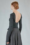 short 'couture' top in stretch polyamide, silk and elastan froissé - MARC LE BIHAN 