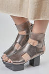 SCHEMA sandal in metallic cowhide leather and high Japanese heel. - TRIPPEN 