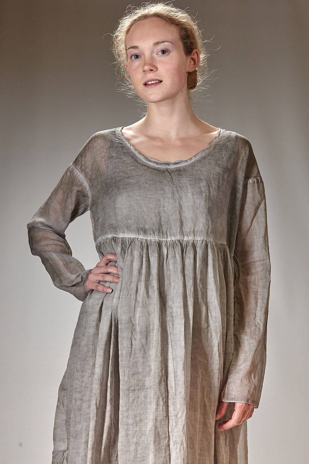 ALBUM DI FAMIGLIA - Long And Wide Dress In Shaded Cold-Dyed Cotton