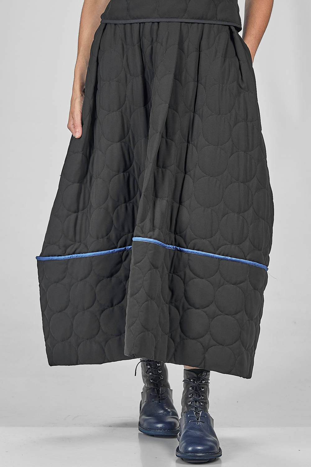 MARIA CALDERARA - Long And Wide Skirt In Matelassé Jersey With