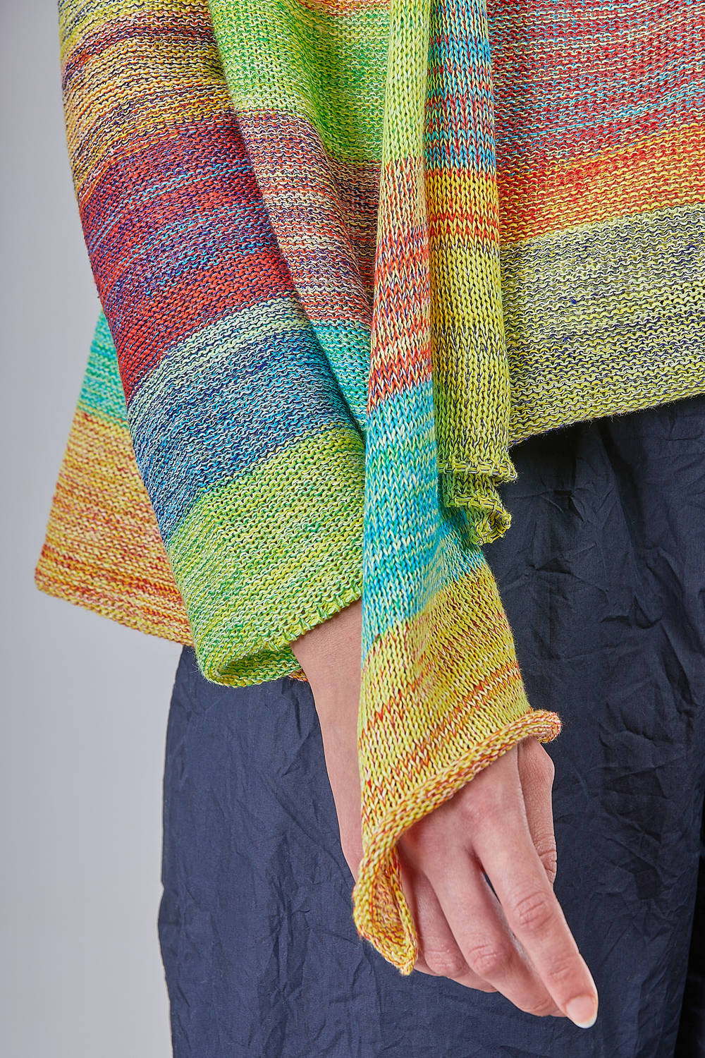 DANIELA GREGIS - Short Cardigan In Multicolor Linen And Cotton