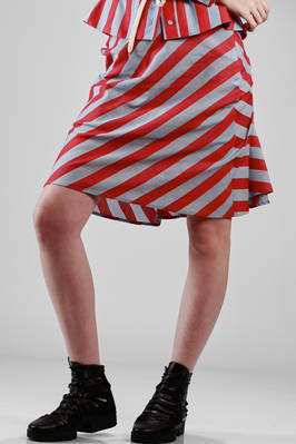 cotton etamine skirt with stripes  - 266