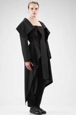 YOHJI YAMAMOTO - Long And Asymmetric Jacket In Cotton And Linen Cloth ...