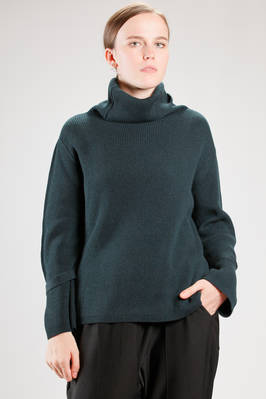 DANIELA GREGIS - Hip Length Wide Sweater In Multicolor Garter Stitch ...