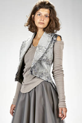 MARC LE BIHAN - 'Haute Couture' Gilet In Wool, Polyester And Silk Jacquard  With Floral Print Slightly Shinny :: Ivo Milan