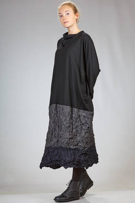 SHU MORIYAMA - Long And Wide Dress In Wool Stocking Stitch And Crinkled ...