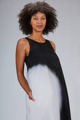 MARIA CALDERARA - Long Wide Dress In Hand Dyed Cotton Canvas