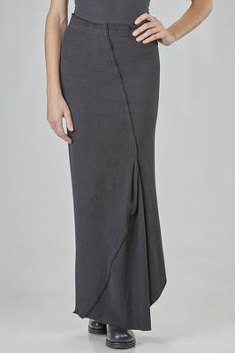 long, fitted, and asymmetric skirt in cotton, polyester, polyamide, and elastane jersey  - 163