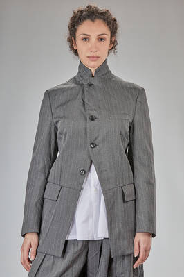 one chest jacket in pinstriped serge polyester  - 157
