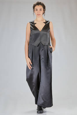 trousers dungareed in polyester satin  - 381