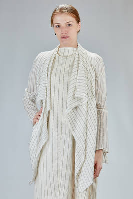hip-lenght shirt-jacket in striped cotton and silk muslin  - 163