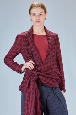 asymetric shirt-jacket in silk and cotton georgette  - 163