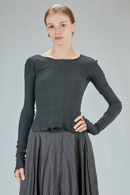 short 'couture' top in stretch polyamide, silk and elastan froissé  - 163