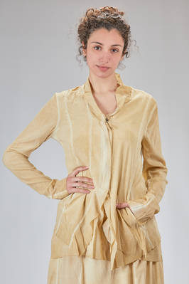 hip-lenght jacket, slim, in stretch silk and elastan georgette  - 398