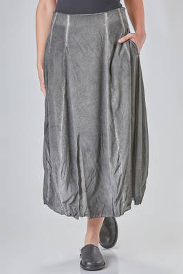 long and soft skirt in stretch silk and elastan georgette garment dyed  - 398