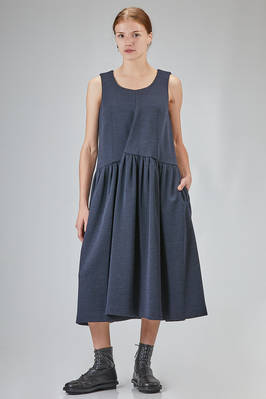 longuette dress, wide, in melange wool ribs  - 157