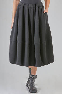 longuette, wide skirt, in melange wool ribs  - 157