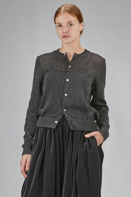 hip-lenght cardigan, lean, in polyester, acrylic and wool lurex  - 157