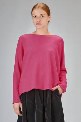 wide sweater, hip-lenght, in cashmere plain knit  - 384