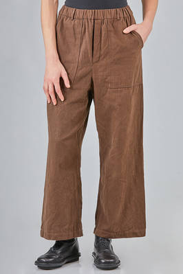 wide trousers in organic cotton suede  - 385