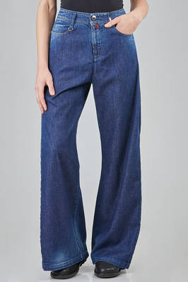 '4 pockets' jeans in cotton denim and viscose and cupro inserts  - 406