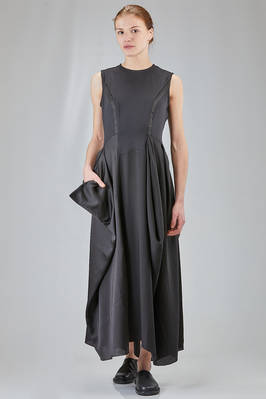 long and wide dress in technical nylon and elastan jersey and parts in polyester  - 406